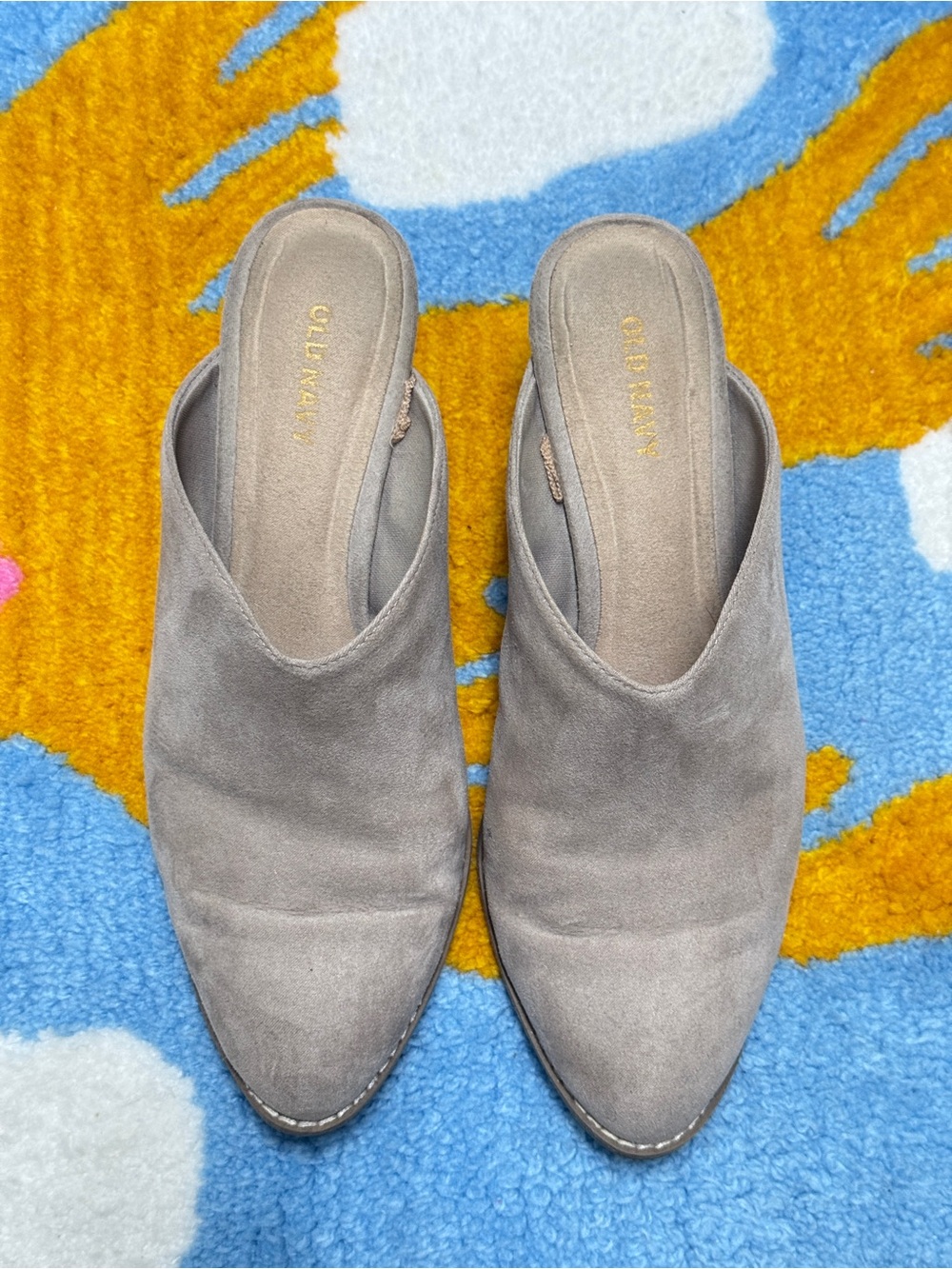 Taupe Suede Slip-On Heeled Mule for Women